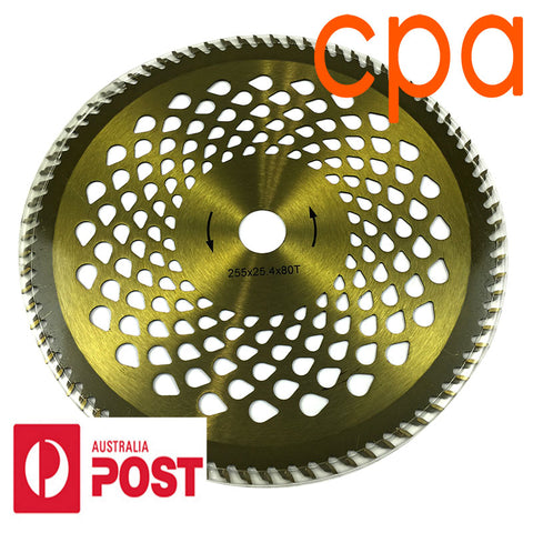 Brush Cutter Blade TUNGSTEN CARBIDE 80T 25.4mm Centre Hole 255mm Diameter