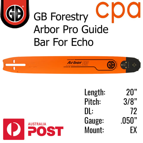 20" GB ARBOR PRO GUIDE BAR - 3/8" (.050") - EX20-50MG